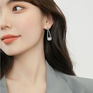 Premium zircon drop earrings
